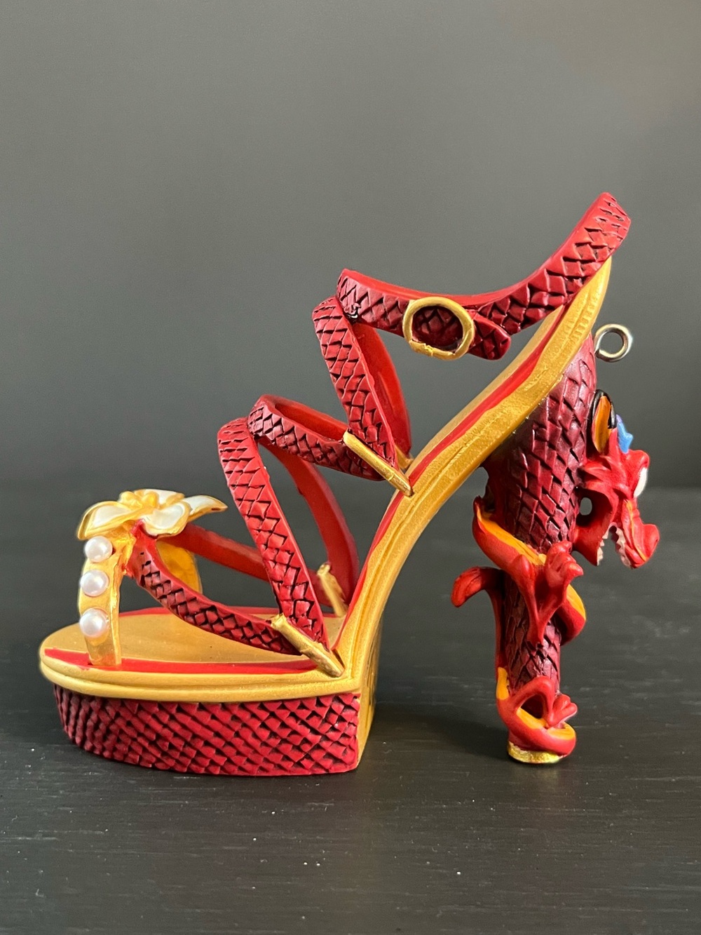 Disney Parks Runway Shoe Ornament Mushu Mulan NWOT